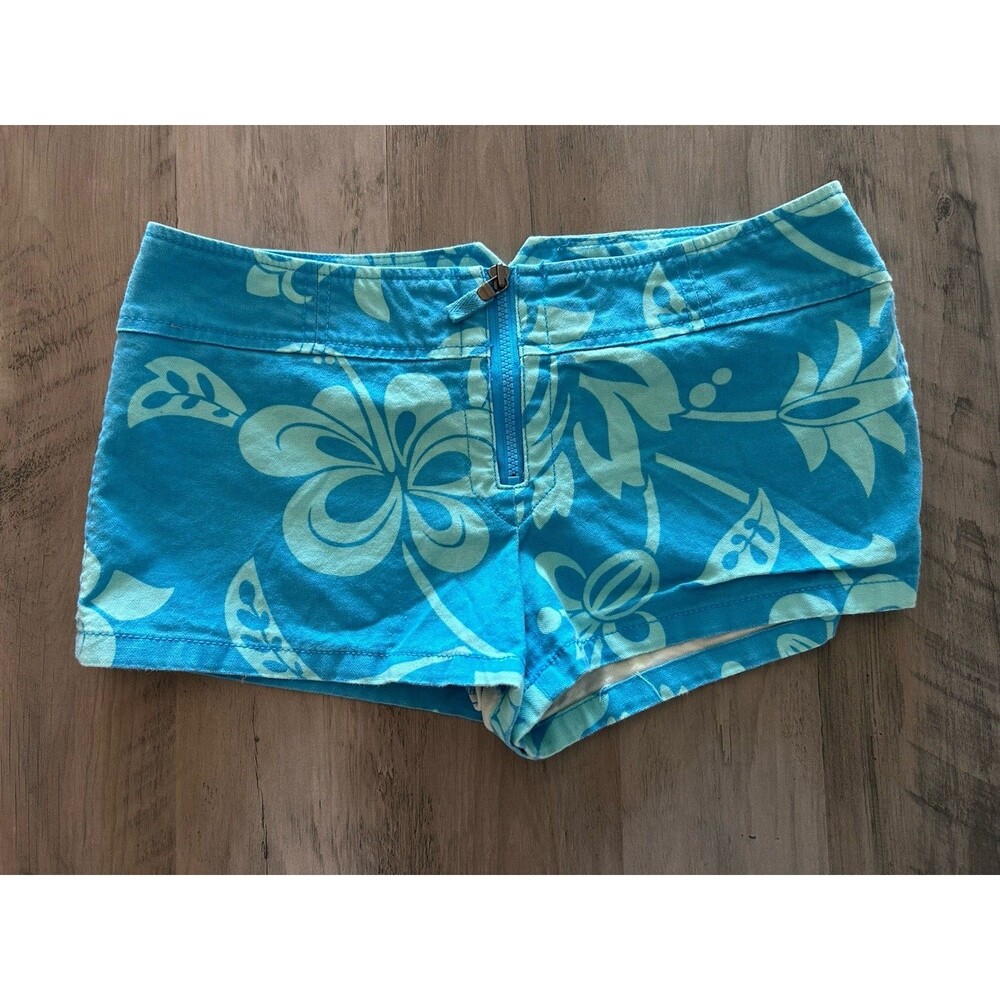 Express Blue Floral Jean Shorts